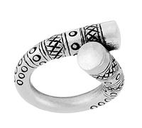 81stgeneration Anello Donna Argento Fine 999 Karen Hill Tribe Inciso Grosso Disegno Arrotolare