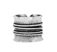 81stgeneration Anello Donna Argento Fine 999 Ossidato Tribal Karen Hill Increspato Regolabile