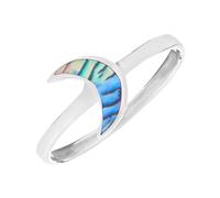 81stgeneration Anello Impilabile Conchiglia Abalone Luna Argento Sterling .925