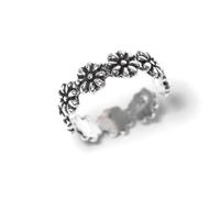 81stgeneration Anello per Dita dei Piedi in Argento Sterling con Fiore per Donna | Anelli per i Piedi con Catena a Margherite in Argento 925 in Stile Anni '90 | Anello Regolabile per Dito Medio