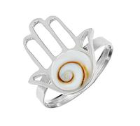 81stgeneration Anello Regolabile in Argento Sterling con Occhio di Shiva e Mano di Hamsa | Gioielli in Pietra di Santa Lucia nel Mediterraneo