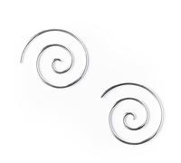 81stgeneration Argento 925 Orecchini Tribali a Spirale 16 Calibro 18 mm