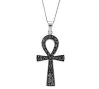 81stgeneration Argento Sterling .925 Collana Pendente Ankh Croce Egiziana