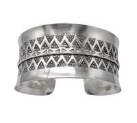 81stgeneration Bracciale Argento 999 Tribù Hill Stampa Triangolare Larga