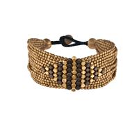 81stgeneration Bracciale Ottone Color Oro 26 Perline Black Diamond 20,5 cm