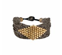 81stgeneration Bracciale Ottone Color Oro Grigio Nero Diamante Rombo Geometrico