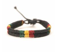 81stgeneration Braccialetto Rasta Cotone Hippy Colorato Nero Bob Marley Positive