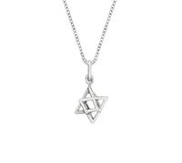 81stgeneration Collana Ciondolo Donna Argento Sterling 925 Piccolo 3D Stella Davide Merkaba, 46 cm
