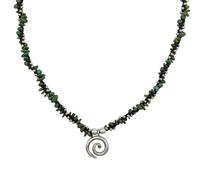 81stgeneration Collana con Pendente a Spirale in Argento Sterling - Collane con Perline di Turchese Blu Verde - Girocolli di Cristallo con Cordoncino Nero per Donna - Accessori da Spiaggia Macrame Y2K