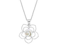 81stgeneration Collana Donna in Argento Sterling 925 Pendente a Fiore con Occhio di Shiva, 46 cm