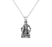 81stgeneration Collana in Argento 925 con Ganesh Seduto per Donna | Ciondolo in Argento Sterling Raffigurante il Dio Elefante Indù | Amuleto Spirituale per la Protezione