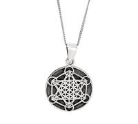 81stgeneration Collana in Argento Sterling 925 da 18" con Ciondolo a Forma di Cubo di Metatron | Collana con Ciondolo a Disco con Moneta per Uomo e Donna | Regalo di Compleanno Boho Geometria Sacra