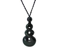 81stgeneration Collana Pendente Giada Nefrite Nera Pikorua Doppio Piccole Maori
