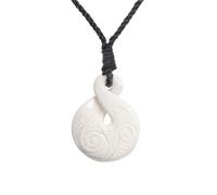 81stgeneration Collana Pendente in Osso Maori Pikorua Twist Spirale