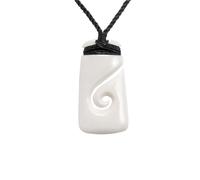 81stgeneration Collana Pendente Osso a Mano Maori Toki Koru Hei Matau