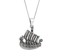 81stgeneration Collana Pendente Unisex Argento Sterling 925 Nave Vichinga Drago, 46 cm