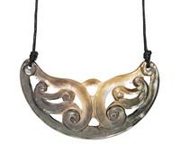 81stgeneration Collana Spirale Koru Intagliato Corazza Madreperla Marrone