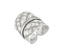 81stgeneration Hill Tribe Anello Avvolgente a Forma di Foglia D'argento | Anello Martellato Largo Regolabile | Gioielli Rustici Unici per le Donne