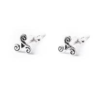 81stgeneration Orecchini a Bottone Triskele in Argento Sterling 925 per Donna | Piccoli Orecchini a Forma di Triscele Celtico | Gioielli Tradizionali Irlandesi | Regalo Simbolico