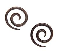 81stgeneration Orecchini a Cerchio con Barella a Spirale in Legno da 3 Mm, Calibro 10 | Orecchini a Cono Semplici Fatti a Mano | Dilatatori Auricolari Tribali per Uomo | Cerchi in Legno da Donna