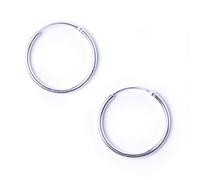 81stgeneration Orecchini a Cerchio Sottili in Argento Sterling per Donna, 18mm | Semplici Cerchi in Argento 925 di Medie Dimensioni con Chiusura a Cerniera | Gioielli Classici Essenziali