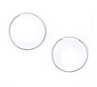 81stgeneration Orecchini a Cerchio Sottili in Argento Sterling per Donna, 4cm | Semplici Grandi Cerchi in Argento 925 con Chiusura a Cerniera | Gioielli Classici Essenziali