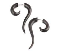81stgeneration Orecchini a Spirale Lunghi in Legno con Finta Barella per Donna | Tribal Cheater Ear Tapers | Dilatatori Sintetici Boho Curved Talon per Uomo | Indicatori Falsi in Legno