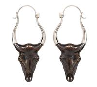 81stgeneration Orecchini da Donna in Argento Sterling 925 Osso Intagliato a Mano Teschio di Bufalo