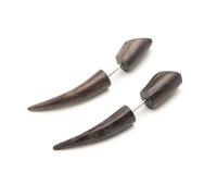 81stgeneration Orecchini Finti con Punta Curva in Legno Intagliato da 45 mm | Dilatatori per Orecchie Finte Brown Sono | Orecchini Tribali Gotici | Orecchini Boho per Donne e Uomini