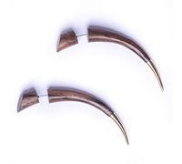 81stgeneration Orecchini Finto Dilatatore Tribali Legno Lunghi Punta Ottone Oro