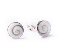 81stgeneration Orecchini in Argento con Conchiglia Shiva Eye per Donna | Orecchini a Bottone in Argento Sterling 925 | Piccoli Orecchini a Spirale Rotondi | Orecchini Boho per Ragazze Adolescenti