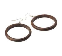 81stgeneration Orecchini In Legno con Ganci Francesi In Argento 925 Rotondi Marroni