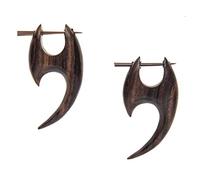 81stgeneration Orecchini In Legno di Cocco Tribali Fatti a Mano a Dente