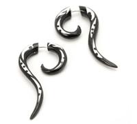 81stgeneration Orecchini Osso Nero Fatti Mano Corno a Spirale