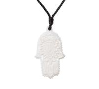 81stgeneration Osso Collana Pendente l'Occhio Che Tutto Vede Mano di Hamsa