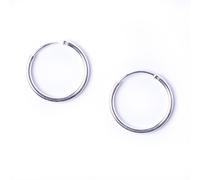 81stgeneration Paio di Orecchini in Argento 925 a Cerchio Spessi 1 mm D 16 mm