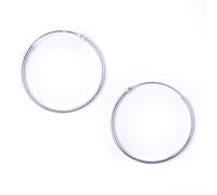 81stgeneration Paio di Orecchini in Argento 925 a Cerchio Spessi 1 mm D 30 mm