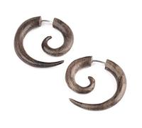 81stgeneration Paio di Orecchini Tribali a Spirale In Legno