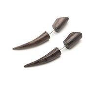 81stgeneration Paio di Orecchini Tribali In Legno Curvo 4 mm