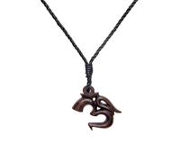 81stgeneration Pendente Marrone Tribale Om India Legno Collana Ciondolo