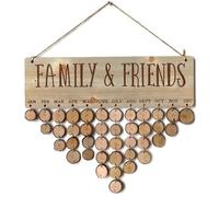 82 pezzi di targa per il compleanno, messaggio da appendere, pezzo di legno, calendario familiare da