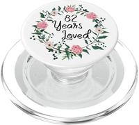 82 Years Loved Men Women Floral 82 Years Old 82th Birthday PopSockets PopGrip per MagSafe