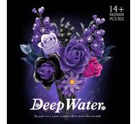 822 pezzi - Set di costruzione Fiore di Rosa Viola Acque Profonde, Modello di Fiore Mistico ed Elegante della Regina per la Decorazione della Casa, Migliori Regali per Adulti/Bambini, San Valentino, C