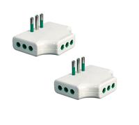 82250 B2 set 2 pezzi adattatore presa tripla piatta per spazi stretti