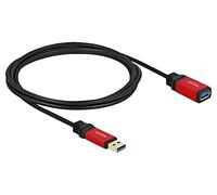 82753 Cavo USB A-Femmina, USB A-Spina Placcato Oro 2m Nero Metallo DELOCK