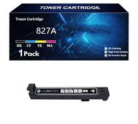 827A Cartucce di Toner ad Alta Capacità di Ricambio per HP 827A CF300A CF301A CF302A CF303A. Compatibili con Inchiostro per HP Color Laserjet M880z M880 M880z Stampante ,BK-1 Pack