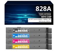 828A Sostituzione della Cartuccia Toner Compatibile per CF358A CF359A CF364A CF365A, Lavora ad Alto Rendimento con Chip per HP Laserjet M880z M880z Stampante, Facile da Usare,B C M Y