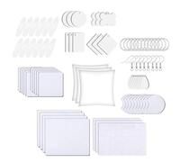 82Pcs Trasparente Sublimazione Acrilico Spazi Vuoti Dimensioni Assortite Dischi di Forma Personalizzabile Trasferimento di Calore Gioielli Set Ciondolo Set di Trasferimento di Calore Personalizzabile