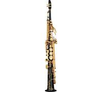 82Z Ottone Dritto Sassofono Contralto Sassofono Sib Si Bemolle Strumento A Fiato In Legno Conchiglia Naturale Chiave Intagliata Modello(Black)