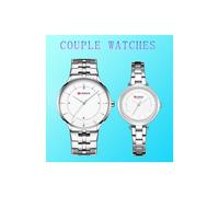 (8321-argento-bianco) Set di orologi da coppia Curren per uomo e donna, orologio minimalista da uomo